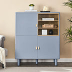 Meuble de rangement multifonctionnel avec porte, meuble de rangement moderne, meuble de rangement en bois, meuble à tiroirs avec poignée en cuir