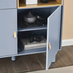 Meuble de rangement multifonctionnel avec porte, meuble de rangement moderne, meuble de rangement en bois, meuble à tiroirs avec poignée en cuir