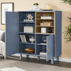 Meuble de rangement multifonctionnel avec porte, meuble de rangement moderne, meuble de rangement en bois, meuble à tiroirs avec poignée en cuir