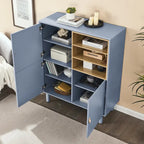 Meuble de rangement multifonctionnel avec porte, meuble de rangement moderne, meuble de rangement en bois, meuble à tiroirs avec poignée en cuir