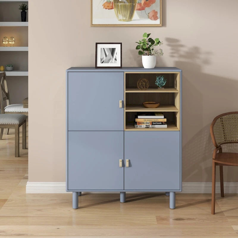 Meuble de rangement multifonctionnel avec porte, meuble de rangement moderne, meuble de rangement en bois, meuble à tiroirs avec poignée en cuir