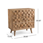 Commode moderne en bois à 3 tiroirs, meuble de rangement d'appoint - N/A