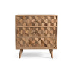 Commode moderne en bois à 3 tiroirs, meuble de rangement d'appoint - N/A