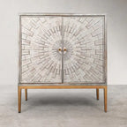 Meuble d'appoint 2 portes en bois style Mid-century Modern - Table basse d'entrée, rangement de chambre, buffet de cuisine, commode - 75 cm