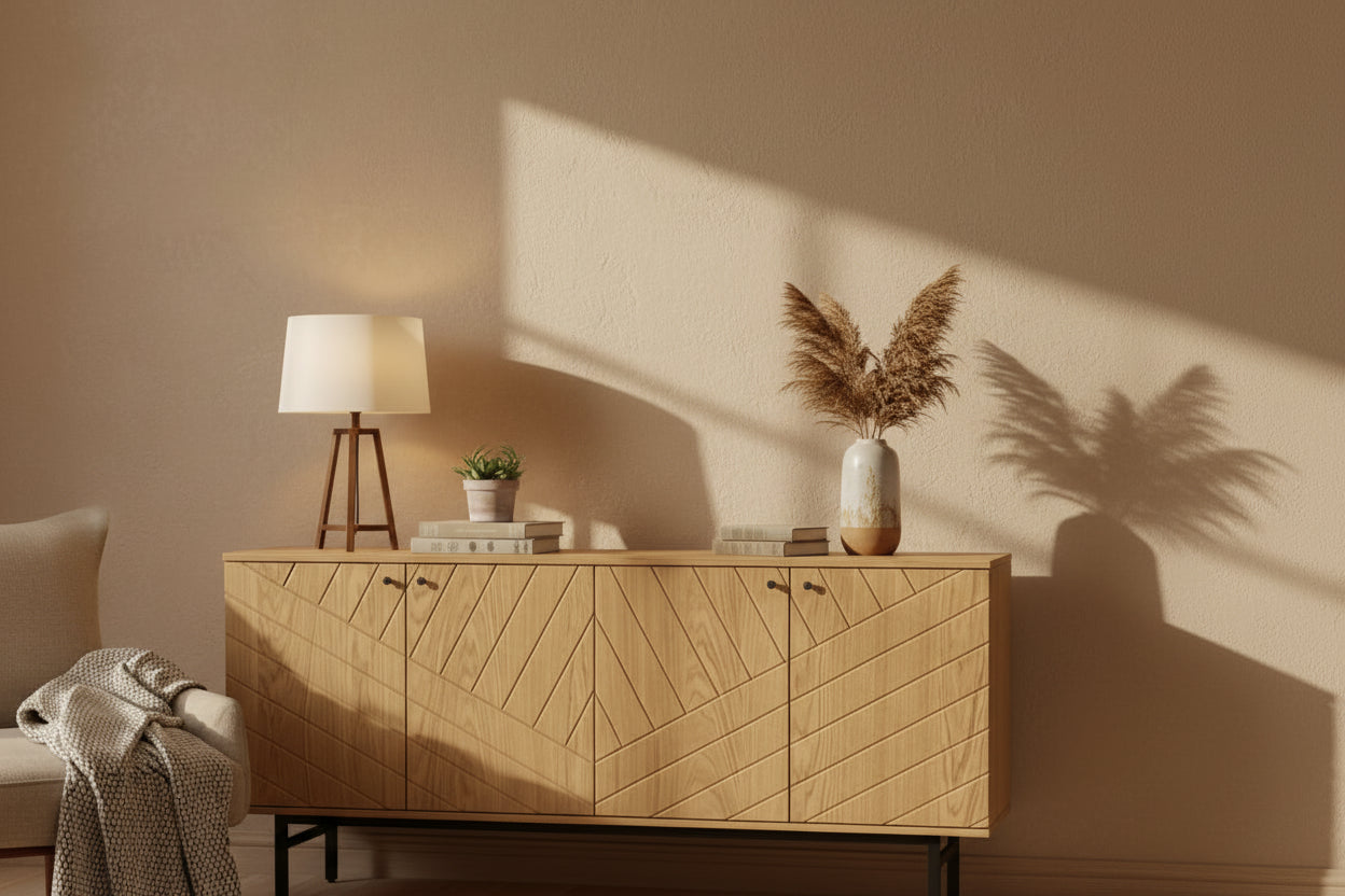 Bahut large de 160 cm avec motif géométrique