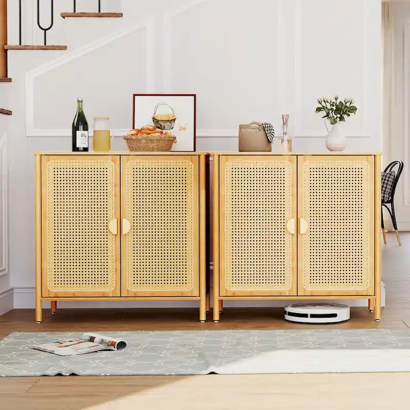 Buffet de cuisine Pellebant Boho Farmhouse avec portes et espace de rangement