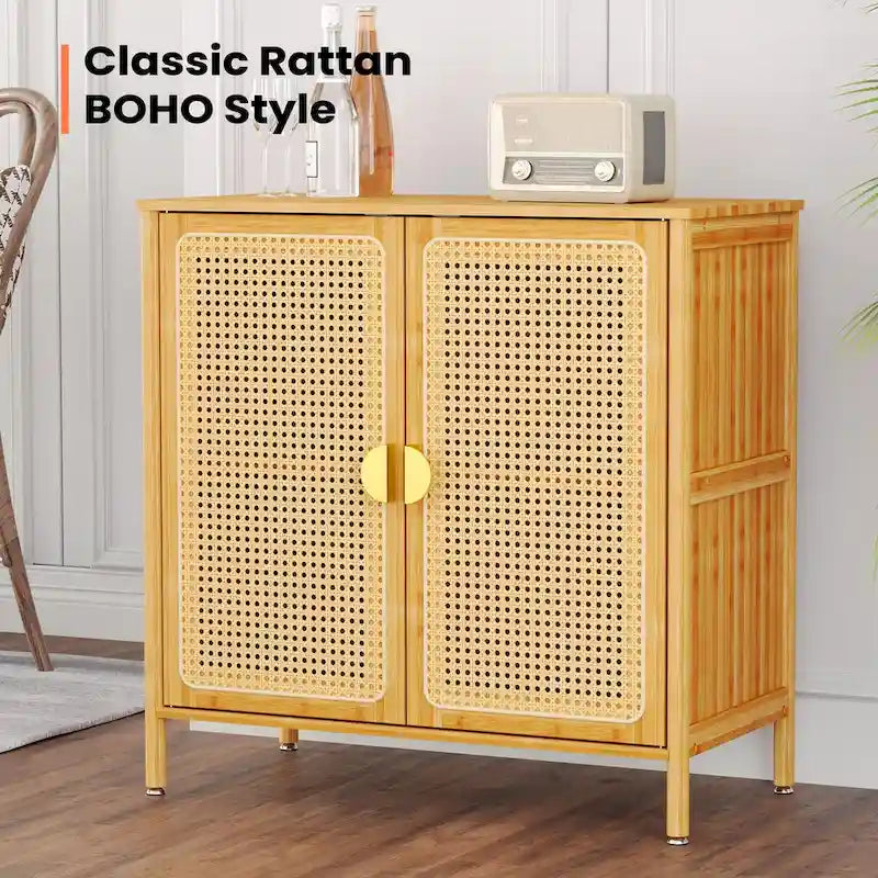 Buffet de cuisine Pellebant Boho Farmhouse avec portes et espace de rangement