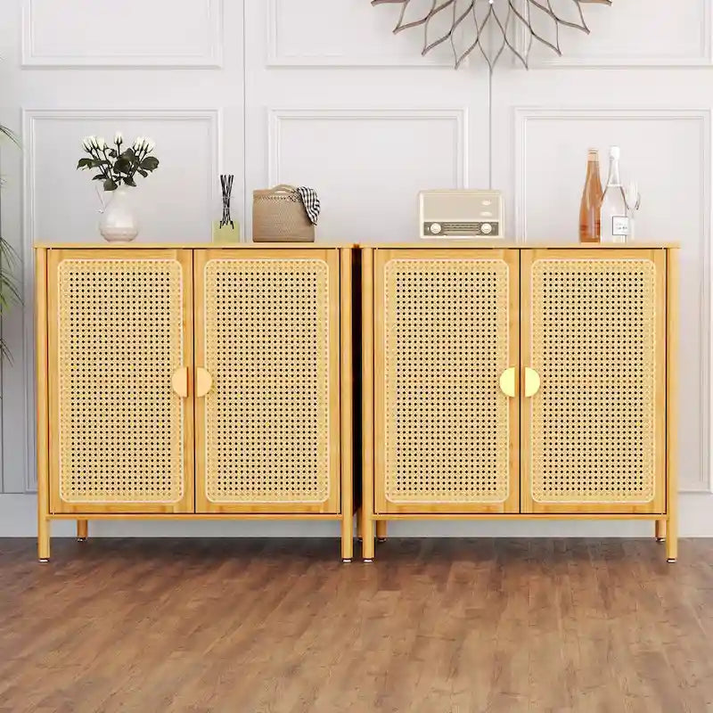 Buffet de cuisine Pellebant Boho Farmhouse avec portes et espace de rangement