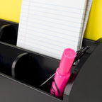 Organisateur de bureau tout-en-un 8 compartiments avec chargeur USB - Noir