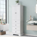 Meuble de rangement avec 2 portes et 4 tiroirs pour salle de bain, bureau, étagère réglable
