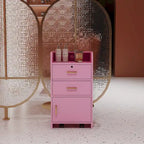 Meuble de rangement pour salon de beauté avec serrure, support pour sèche-cheveux, tiroir pour matériel de coiffure