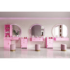 Meuble de rangement pour salon de beauté avec serrure, support pour sèche-cheveux, tiroir pour matériel de coiffure