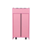 Meuble de rangement pour salon de beauté avec serrure, support pour sèche-cheveux, tiroir pour matériel de coiffure