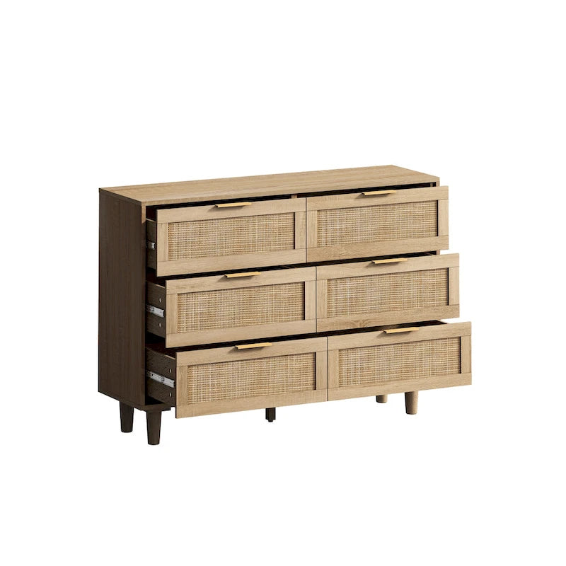 43.316-Meuble de rangement à tiroirs en rotin, pour chambre, salon, naturel