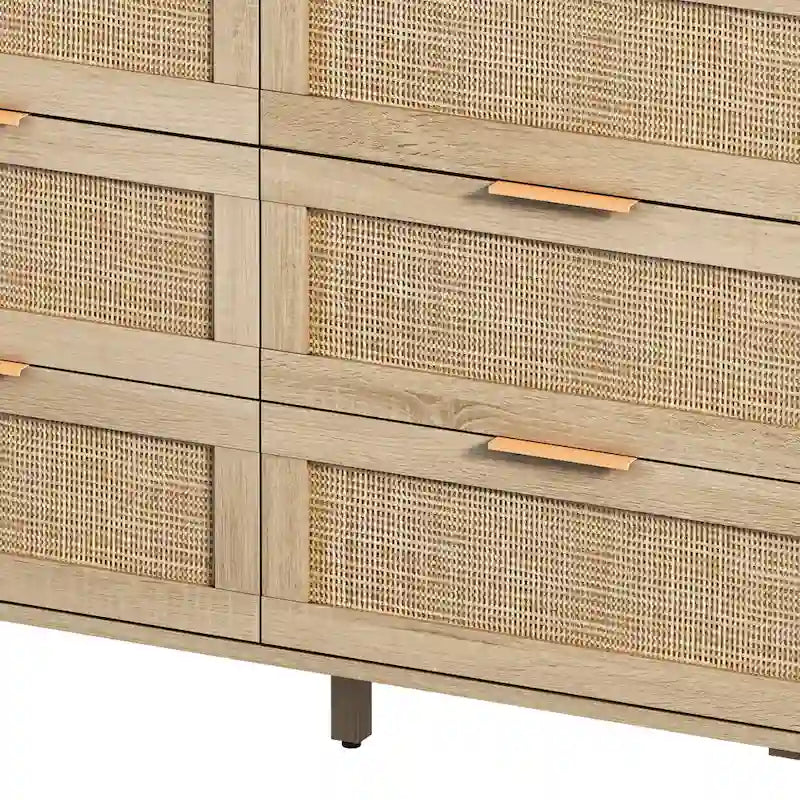 43.316-Meuble de rangement à tiroirs en rotin, pour chambre, salon, naturel