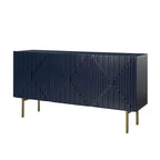 Buffet moderne de 147 cm de large avec gestion des câbles et pieds réglables
