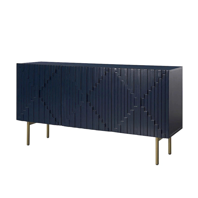 Buffet moderne de 147 cm de large avec gestion des câbles et pieds réglables
