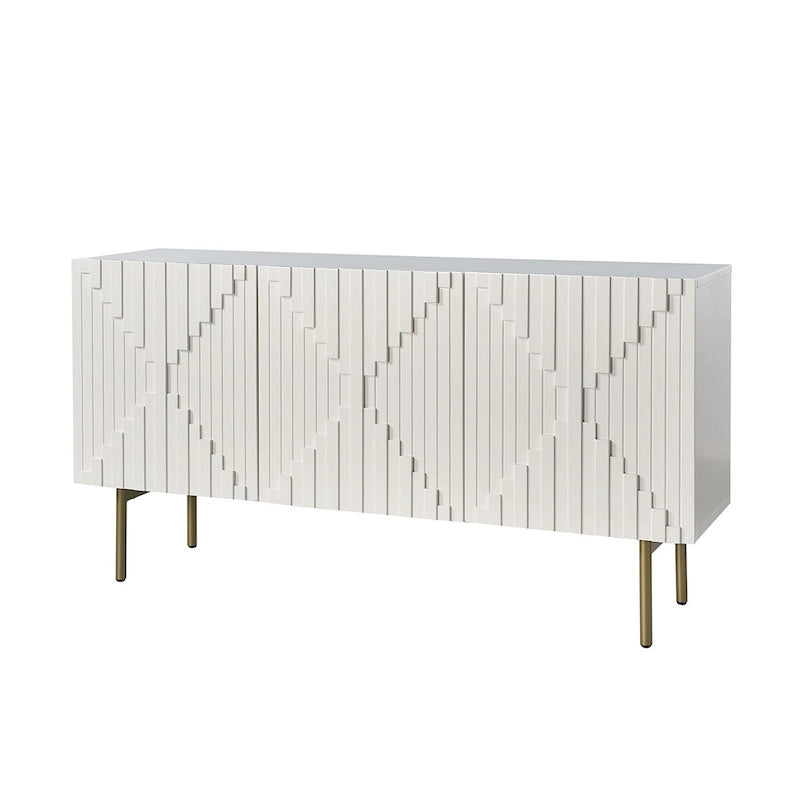 Buffet moderne de 147 cm de large avec gestion des câbles et pieds réglables