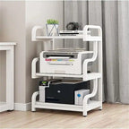 Meuble d'imprimante à 3 niveaux avec roulettes, chariot de rangement mobile, étagère multifonctionnelle sur pied - 55 x 40 x 77 cm