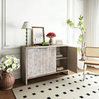 Meuble d'appoint 3 portes en bois de style fermette : Buffet de rangement