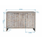 Meuble d'appoint 3 portes en bois de style fermette : Buffet de rangement