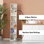Armoire de rangement rotative Miroir pleine longueur Pivotant à 360 degrés - 169,2 cm (H) x 30,5 cm (L) x 36,6 cm (diamètre de la base)