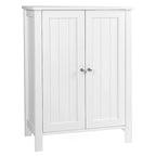 Meuble de Rangement Salle de Bain avec Double Porte et Étagère Réglable, Blanc - 60 x 30 x 80 cm