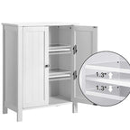 Meuble de Rangement Salle de Bain avec Double Porte et Étagère Réglable, Blanc - 60 x 30 x 80 cm