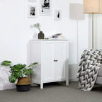 Meuble de Rangement Salle de Bain avec Double Porte et Étagère Réglable, Blanc - 60 x 30 x 80 cm