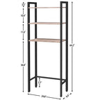 Meuble de rangement au-dessus des toilettes - 9,4P x 24,8L x 64,2H