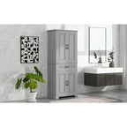 Meuble de rangement de salle de bain avec portes et tiroir