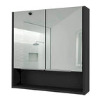 Armoire à pharmacie avec miroir, trois étagères intérieures, finition wengé noir