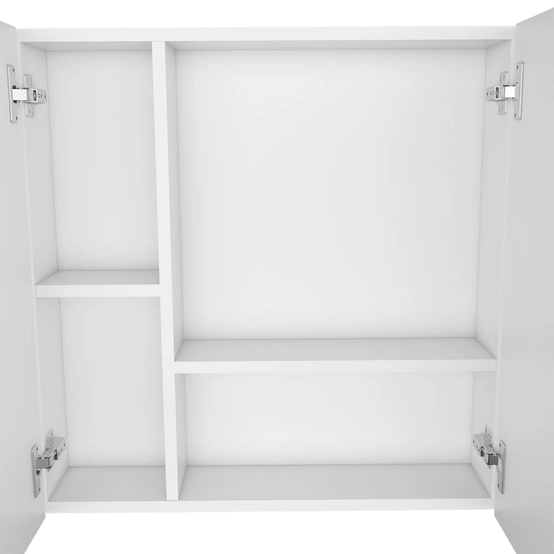 Armoire à pharmacie avec miroir, trois étagères intérieures, finition wengé noir