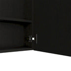 Armoire à pharmacie avec miroir, trois étagères intérieures, finition wengé noir