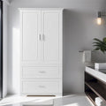 Tall Bathroom Storage Cabinet,Cabinet with Two Doors and Drawers