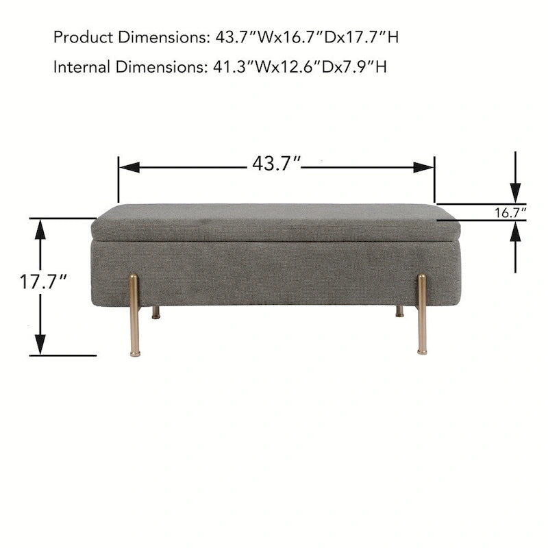 Banc coffre de rangement capitonné pour entrée