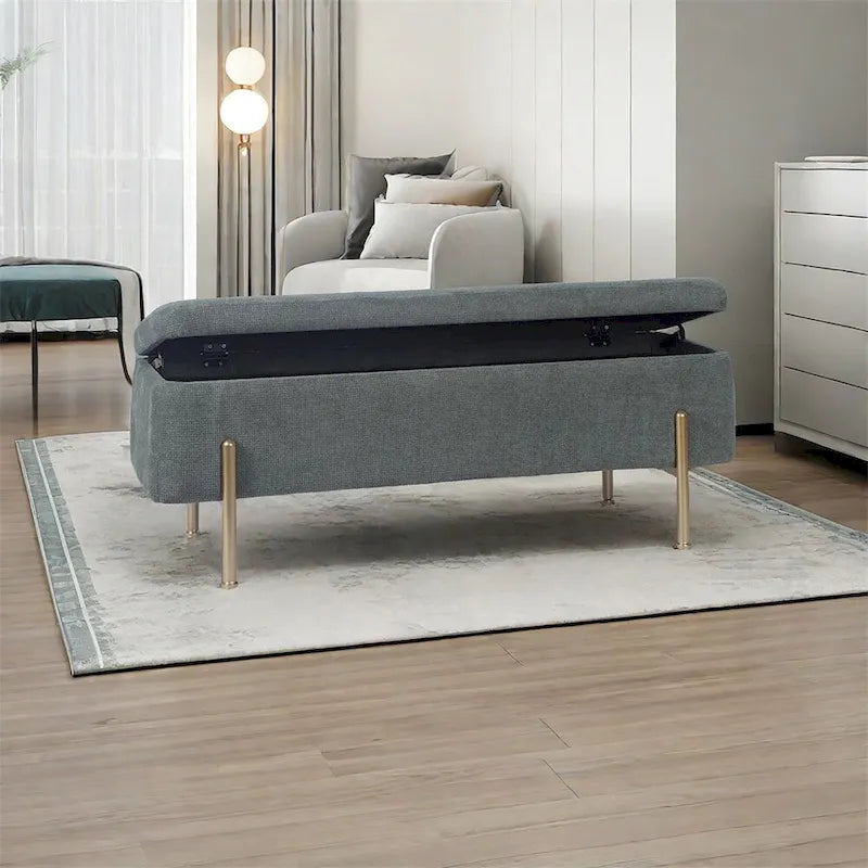 Banc coffre de rangement capitonné pour entrée