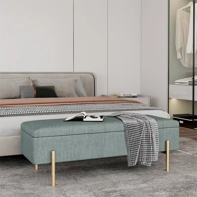 Banc coffre de rangement capitonné pour entrée
