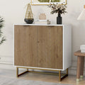 Buffet de rangement blanc et doré avec 2 portes, buffet de salle à manger, buffet de cuisine avec rangement
