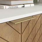 Buffet de rangement blanc et doré avec 2 portes, buffet de salle à manger, buffet de cuisine avec rangement