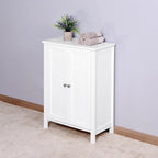 Meuble de rangement de salle de bain avec porte double et étagère réglable, Blanc