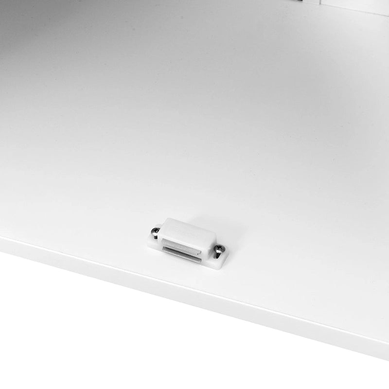 Meuble de rangement de salle de bain avec porte double et étagère réglable, Blanc